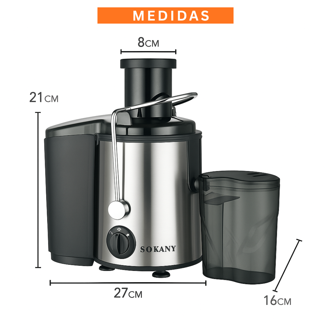 Extractor de jugos Sokany 1.6 L de 800w