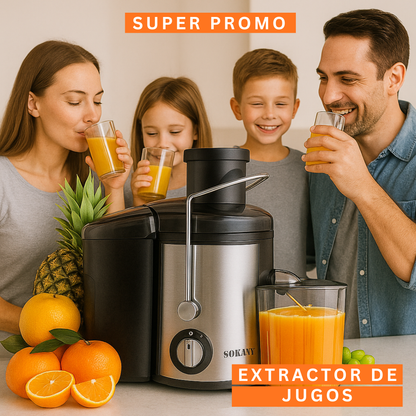 Extractor de jugos Sokany 1.6 L de 800w